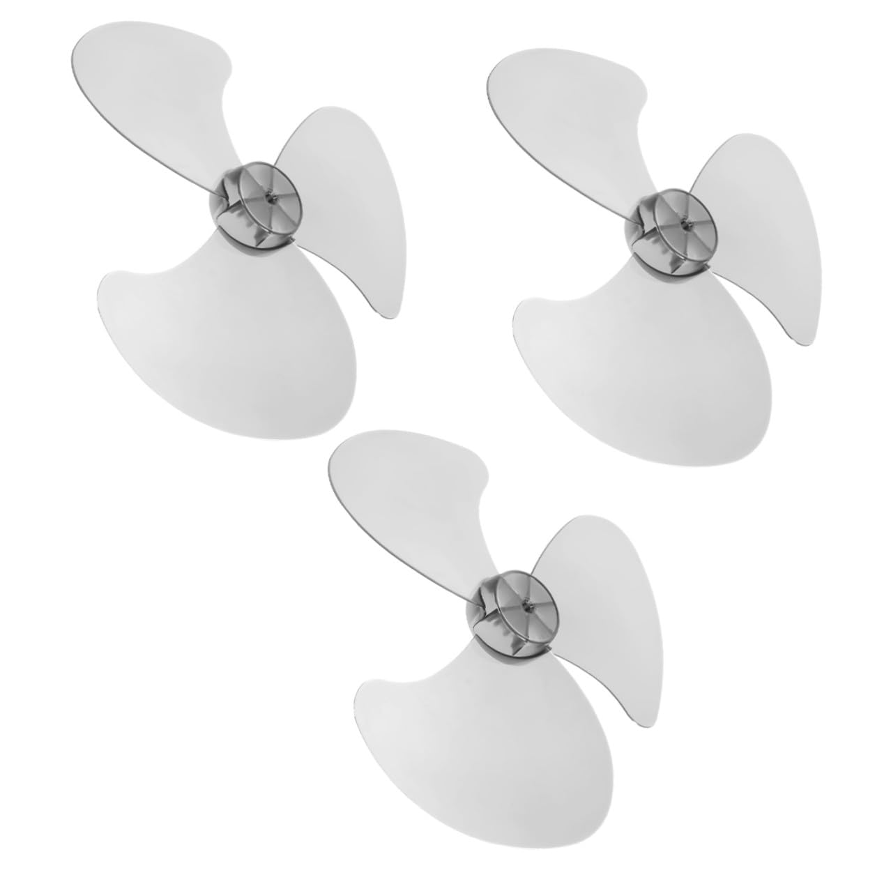 Mikinona Aspas de Ventilador Eléctrico Aplicables de 3 Hojas 16 Pulgadas Plástico Transparente y Negro Juego de 3 Piezas para Ventilador de Pedestal Doméstico Repuesto Silencioso y