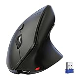 TECKNET Ergonomic Mouse, Wireless Vertical Mouse, 4800 DPI, Rechargeable Bluetooth Mice for Carpal Tunnel Right Hand, 3-Device Connectivity for Laptop, PC, MacBook, Black