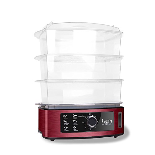 Kevin Dundon Electric Food Steamer, 15-Quart, Red