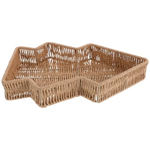 HOOTNEE Cesta de Pan de Árbol de Navidad de Mimbre Cesta para Aperitivos el Mostrador Bandeja para Servir Pan Cocina Panadería y Decoración de Casa de Campo