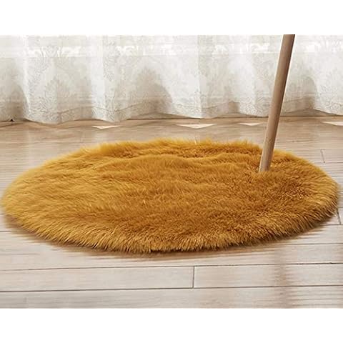 Alfombra Shaggy de Pelo Largo Amarillo Camello Cover
