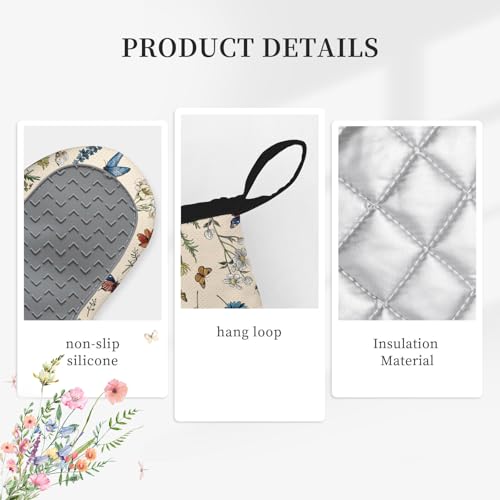 Yaedcaon YK-BAIHUAA-ST Floral Plant Oven Mitts And Pot Holders Sets thumb #3