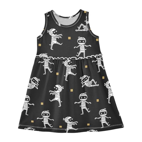 Mummy Halloween Girls' Dresses Toddler Summer Dress Sleeveless Dresses for Girls Cotton Sundress 2-8Y