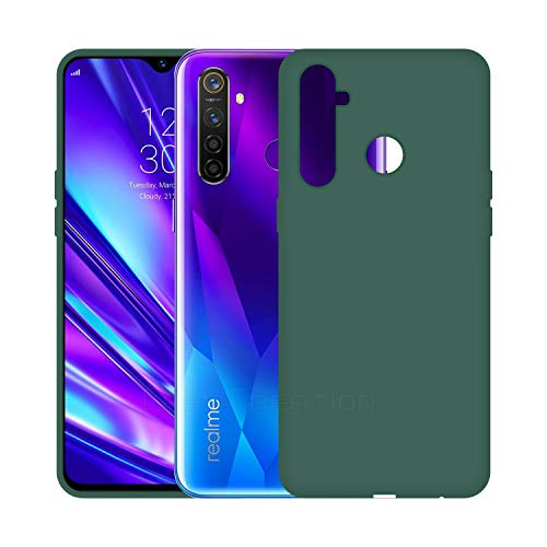 Image of Case Creation Luxurious OG Series for Realme 5 Case Cover,Anti-Dirty Slim Case Frosted Matte Cute Candy TPU Raised Bezel (Splash of Color) Back Cover for Realme5 -Lake Green
