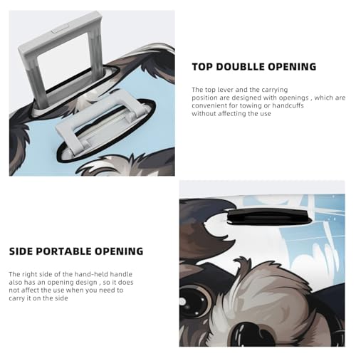 adorable schnauzer Luggage Covers for Suitcase Washable Suitcase Cover Fashion Stretch Suitcase Protector Cover Anti-Scratch Baggage Covers Fit 18-32 Inch Luggage Small4