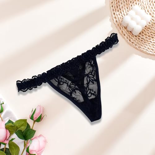 Image of UIASKOWP Personalized Thong With Special Word Funny Custom Underwear Thong Low Rise Sexy G-String for Women