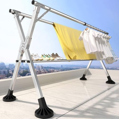 Séchoir à linge pliable pour économiser de l'espace avec scarpiera et structure réglable - 2