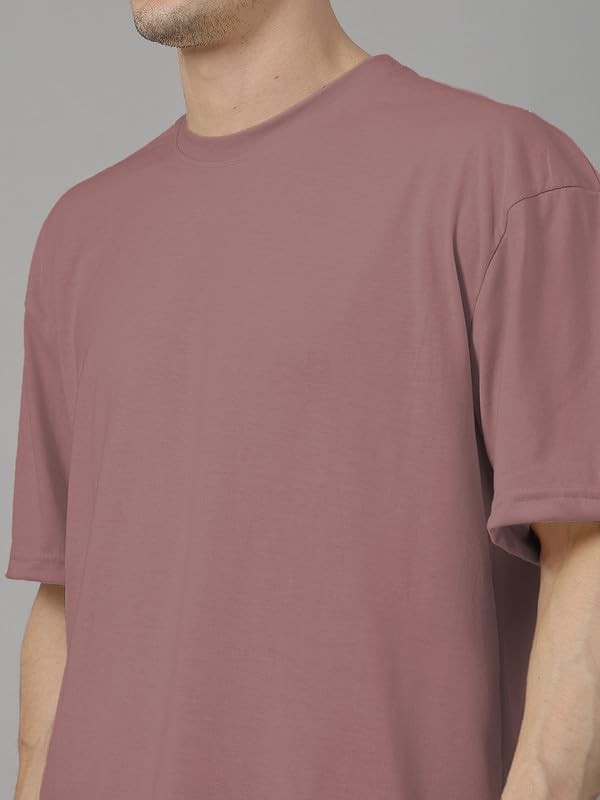 Image of CHKOKKO Oversized Tshirt for man Solid Classic Round Neck Loose Fit Half Sleeve Soft and Comfortable Casual Stylish wear for Summer