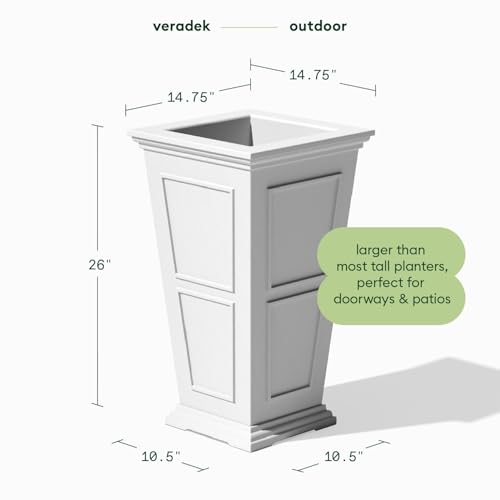 Image of Veradek Brixton Series Planter - Tall Outdoor Planter with Shelf