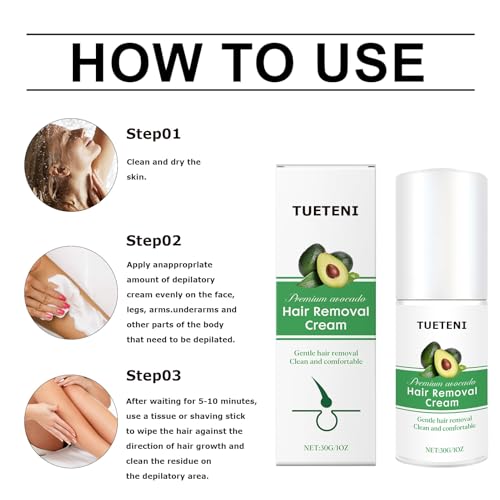 Avocado Women's Sensitive Skin Hair Removal Cream For Bikini Line, Legs, Arms, Underarms, All Skin Types, (1oz | 30g) - Image 5