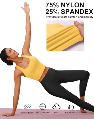 Image of PINSPARK Sports Bra Longline Racerback Tank Tops for Women Padded Workout Yoga Top