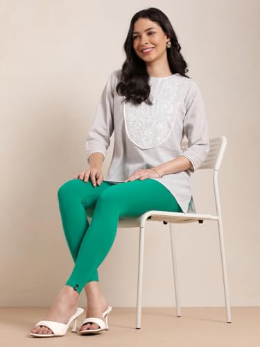 Image of TWIN BIRDS Super Stretchable Cotton Elasthane Fabric Ankle Length Leggings for Women