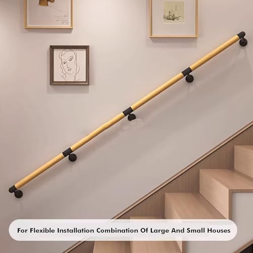 Barre d'appui de sécurité escalier bois pour personnes âgées