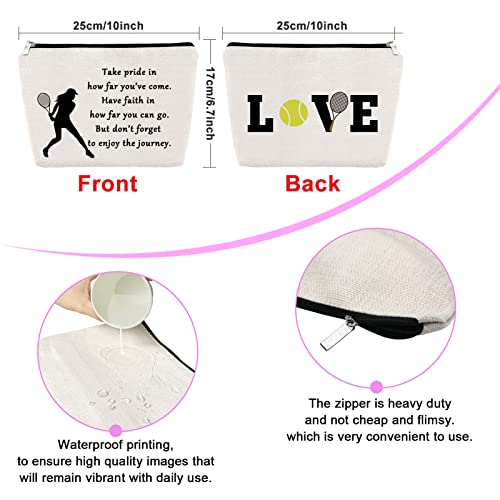 Tennis Gifts Makeup Bag Inspirational Gifts for Tennis Player Lover Cosmetic Bag Birthday Graduation Presents for Girls Daughter Sister Niece Travel Toiletry Pouch Christmas Friendship Keepsake2