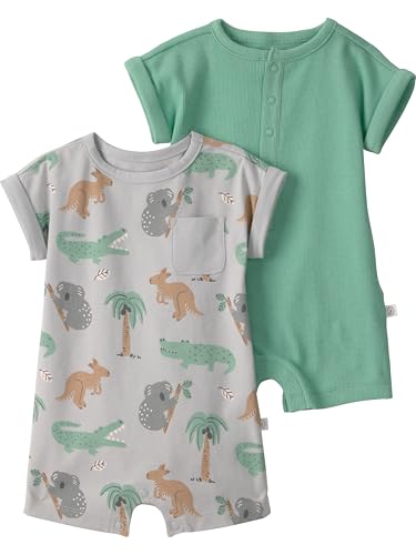 little planet by carters Neutral Romper made with Organic Cotton Green/Gray Koala 9M