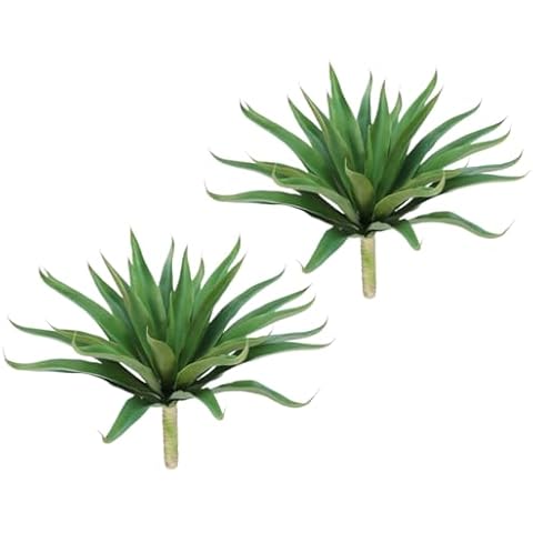 Velener Fake Agave Artificial Plant: Unpotted Fake Agave Plant for Room Decor, UV Resistant Faux Agave Plant for Outdoor/Indoor Decor, 22 inches, 2 Pack Cover
