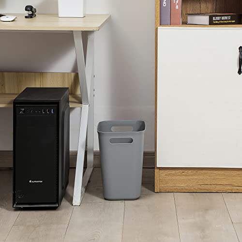 Image of Plastic Small Bathroom Trash Can Wastebasket, 3.5 Gallon, Grey, 3 Pack | Compact Sturdy Garbage Can for Bathroom, Laundry Room, Kitchen, Office, Kids Room, Dorm, Durable, Easy to Clean