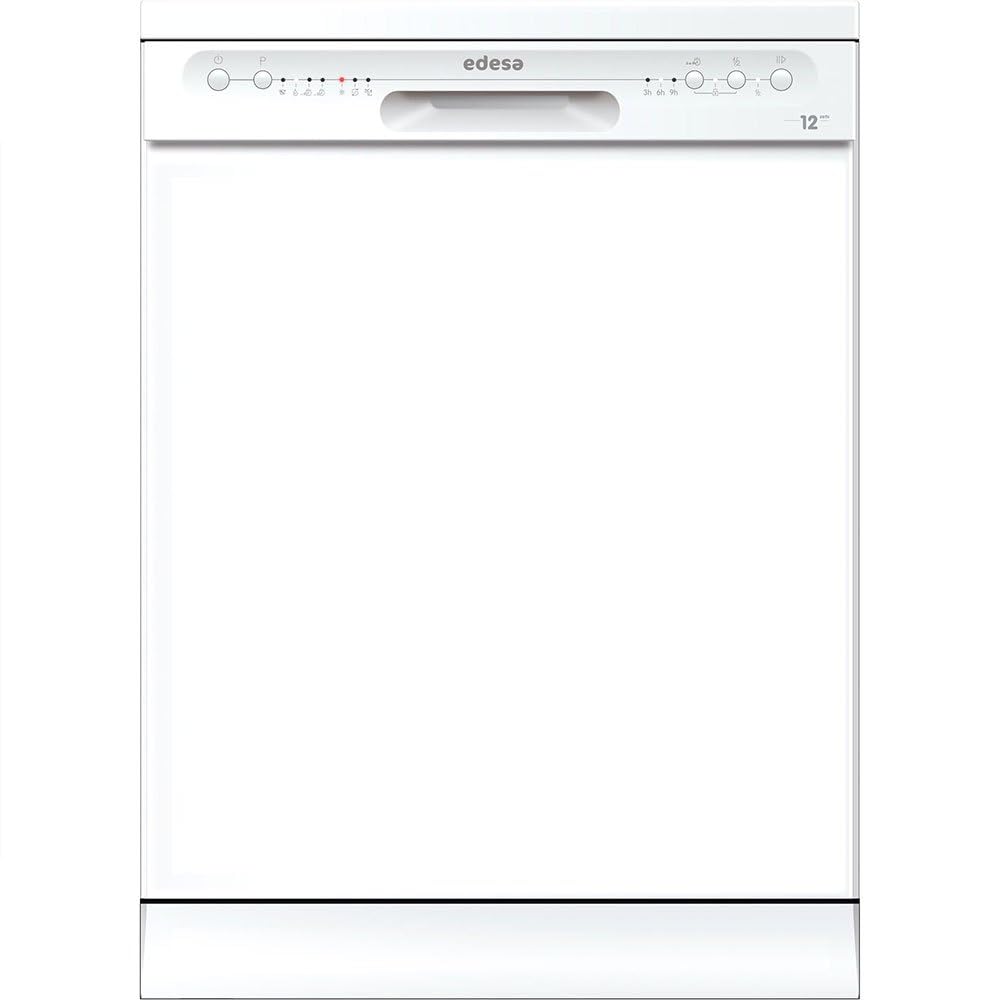 Edesa Lavavajillas Libre Instalación EDW-6120 WH Ancho 60 cm 4 Programas + Especiales 12 Cubiertos Triple Sistema Seguridad Cavidad Smart LED Cestillos Superior e Interior Color Blanco