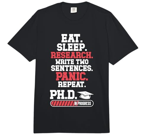 Eat Sleep Research Write Two Sentences Panic Repeat Comfort Colors Adult Heavyweight T-Shirt