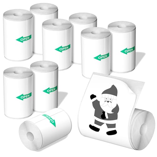 10 Rouleaux de Papier Autocollant pour Imprimante Mini, Papier Photo Thermique (57 x 25 mm), Compatible avec Appareils Photo Instantanés et Imprimantes...