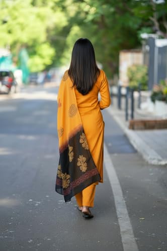 Image of ANNI Designer Women's Rayon Viscose Printed Straight Kurta with Pant & Dupatta