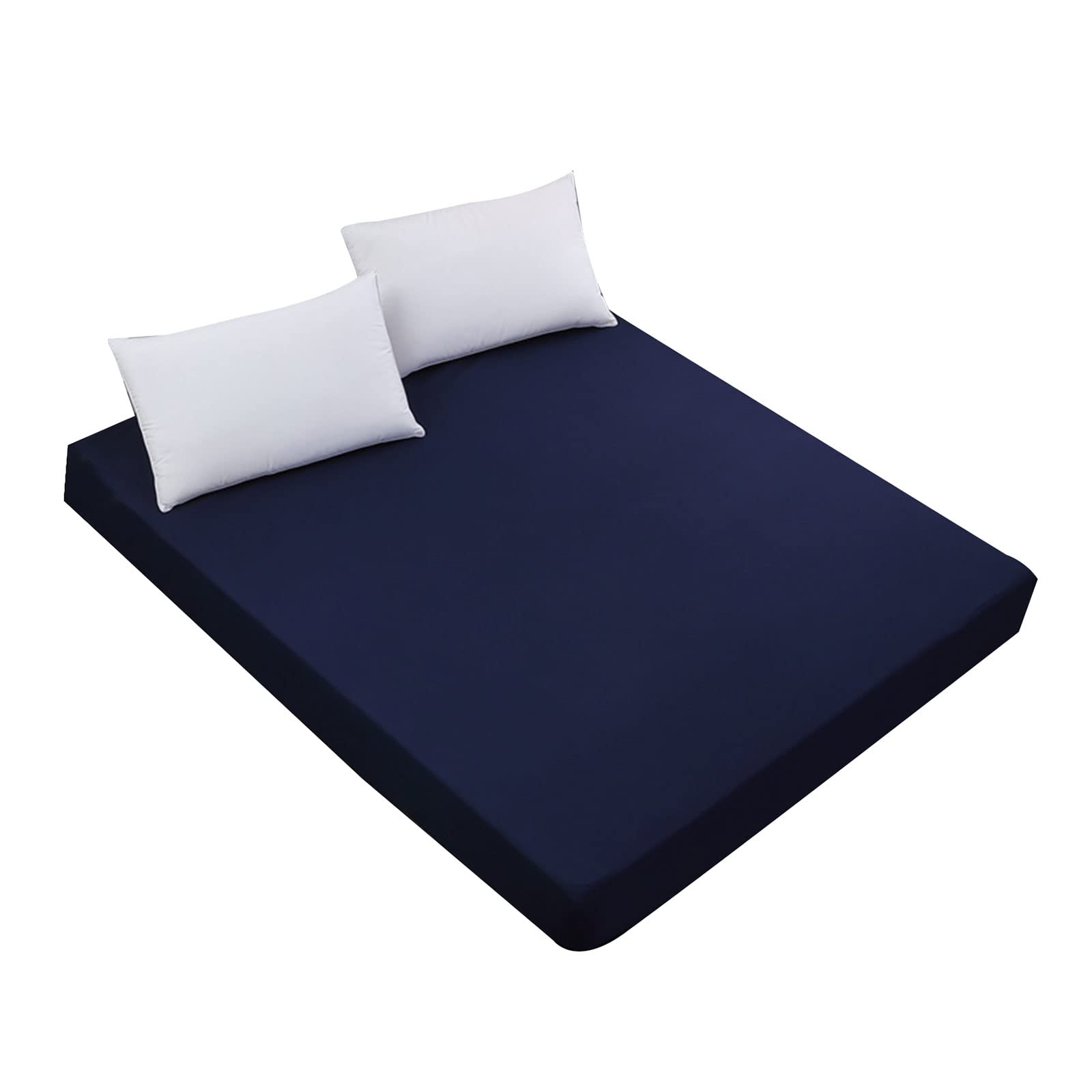 BTGHPI Mattress Protector Waterproof Fitted Bed Sheet With Elastic Band Mattress Cover Soft Breathable Deep-Pocket For Adult