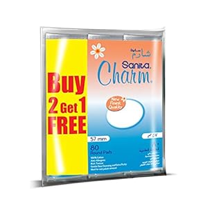 Sanita Charm 100% Cotton Round Pads, 240 (80X2+1) Pads