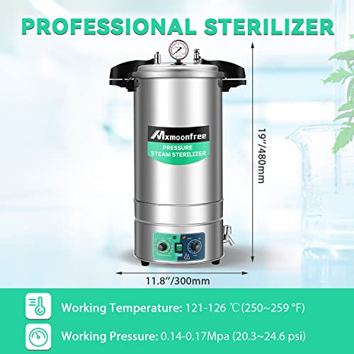 Mxmoonfree 25 Quart Timed Autoclave, Steam-Pressurized Autoclave, 15Psi At 121℃, For Glassware, Lab Equipment And Mushroom Cultivation 110V #TOP6