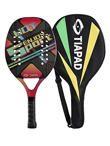Beach Tennis Racket Carbon 28 Agujeros con Funda