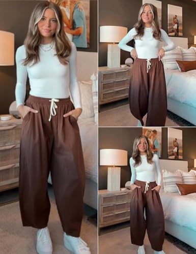 Xiaoxuemeng Barrel Jeans Women Cropped Cotton Wide Leg Pants High Waisted Denim Pants with Pockets2