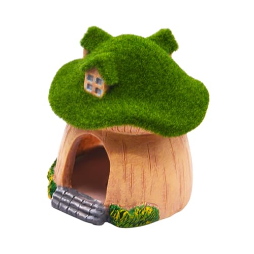 Image of AnRui Green Moss Mushroom Aquarium Decor Cute Fish Tank Decorationss Resin Aquarium Decor Hideout Cave Ornament for Small Fish, Shrimp, Hermit Crab, Goldfish and Reptiles