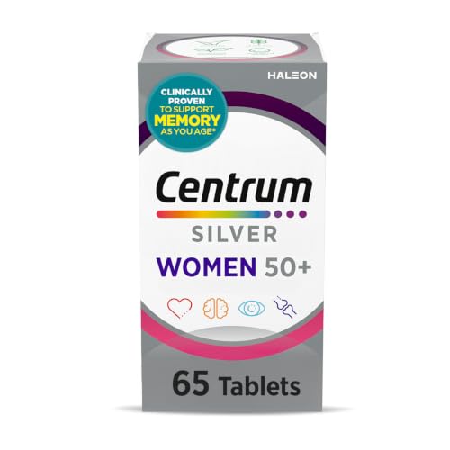 Centrum Silver Women's Multivitamin for Women 50 Plus, Multivitamin/Multimineral Supplement with Vitamin D3, B Vitamins, Non-GMO Ingredients, Supports memory and cognition in older adults - 65 Ct
