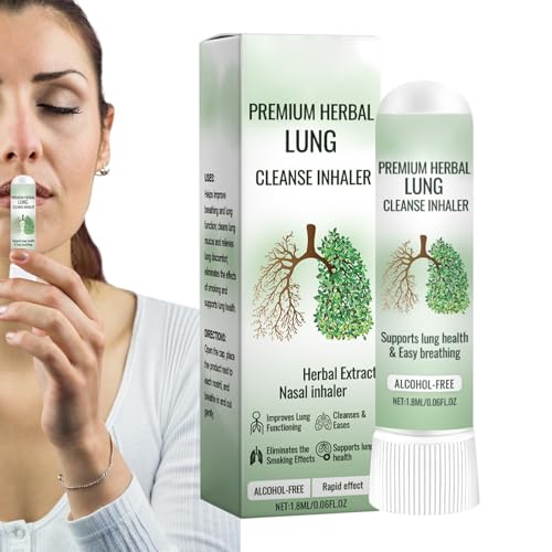 Inhalador De Mejora Y Cuidado De Los Pulmones - Inhalador De Nariz Para Limpieza De Pulmones De Plantas | El Limpiador Limpiador Del Aliento De 1,8 Ml Promueve Conductos Nasales Más Claros Para Una Re