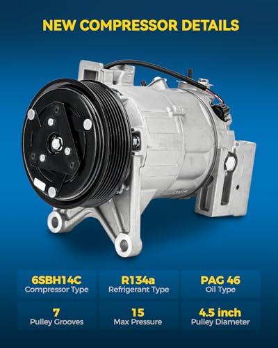 Image of PHILTOP 141255C Air Conditioner AC Compressor with Clutch for Nissan Murano 2015, 2017-2023, 2016 3.5L,Maxima 2016-2023