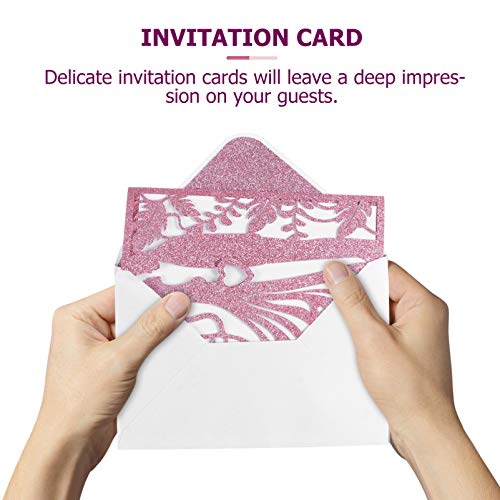 Toyvian 5Pcs Cartão de Convites de Casamento Com Corte Brilhante E Elegante Design de Flora de Noiva