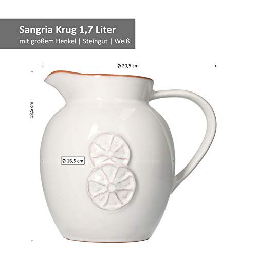 MamboCat Saskia Sangria Kruik nostalgisch I wijnkaraf keramiek I melkkan aardewerk servies citroenen decor sapmok I… - Afbeelding 6