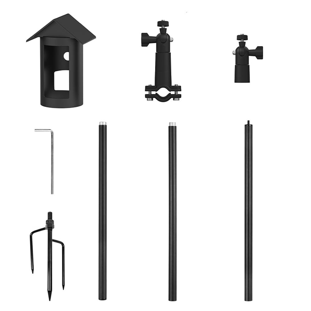 Kalttoy Black Universally Outdoor Camera Poles Bracket Holder With Flexible Tilt Metal Construction Easy Installation Flexible Position Outdoor Cctv Poles