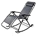 Hongho Fauteuil à Bascule Pliant Chaise berçante de Salon Pliable extérieure avec Oreiller Amovible, Chaise portative de Patio de Plage de pêche de Camping, Noir (Fauteuils à Bascule)