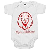 Body bebé ilustración silueta del león del Athletic - Blanco, Talla única 12 meses