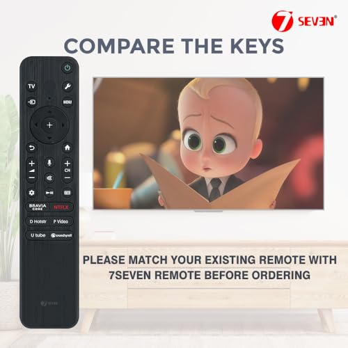Image of 7SEVEN Compatible with Sony Tv Voice Remote RMF-TX810U Model Suitable Bravia XR OLED 4K Ultra HD Smart Google Television of A80L A83L A84L X75L X74L X70L X64L X90L XR80 XR81 Series - Pairing Must