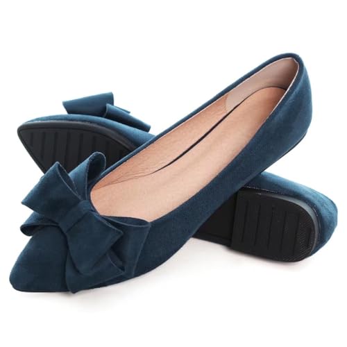 Image of TN TANGNEST Women Fashion Bowknot Flats Comfort Pointed Toe Dress Shoes