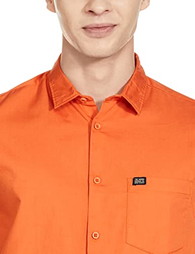 Image of The Indian Garage Co Men's Cotton Regular Fit Placement Print Half Sleeves Spread Collar Casual Shirt