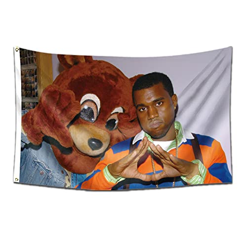Kanye Bear Flag,3x5 Funny House Banner with 2 Brass Grommets for College Dorm Decor, Outdoor, Gift, Indoor, Garage, Home,House