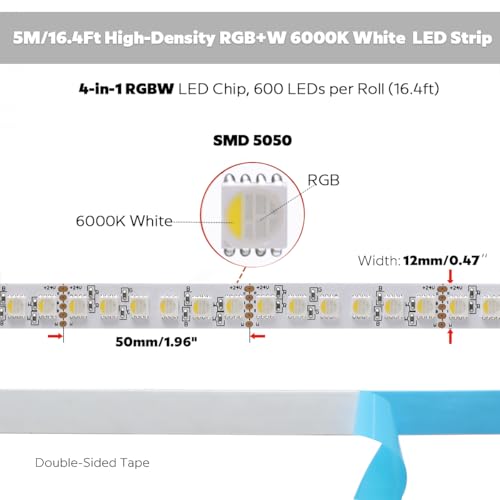 Tira LED RGBW 24V 5m 120 LEDs/m Blanco 6000K miniatura 2