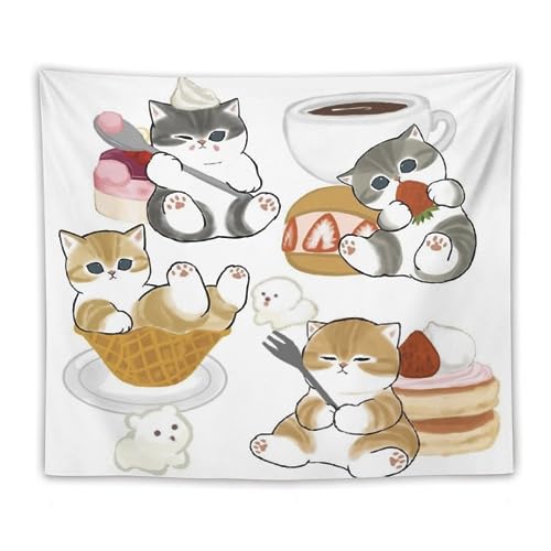 Mofusandタペストリー多機能壁掛け毛布室内装飾布ファッション壁掛けアートポスター装飾布背景布寝室の装飾遮光アイマスク玄関浴室装飾アートカーテン替え新居祝い。50"x60"