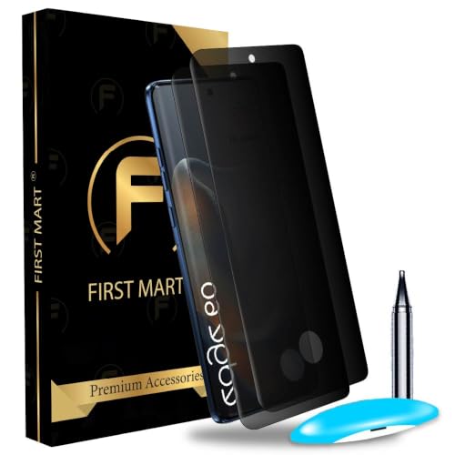 Image of FIRST MART Anti-Spy UV Tempered Glass for Motorola Edge 60 | 9H Curved Display Screen Guard, Fingerprint Compatible | Pack of 2