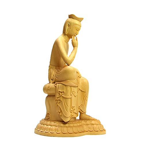 Amazon｜木彫仏像 広隆寺形【弥勒菩薩半跏思惟像】 桧木 総高約30cm  