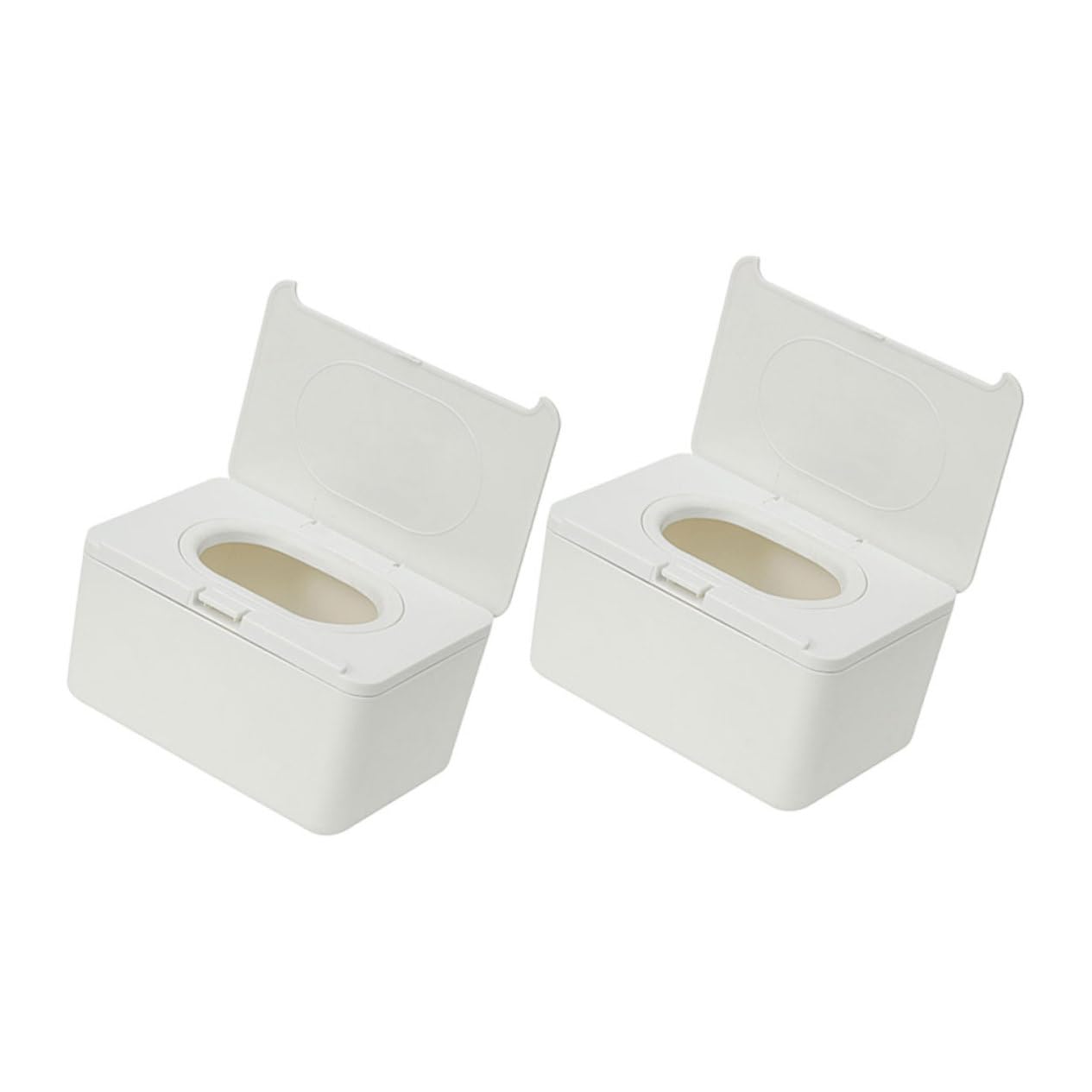 2 Dispensadores de Toallitas Húmedas, Caja de Plástico de Color Claro