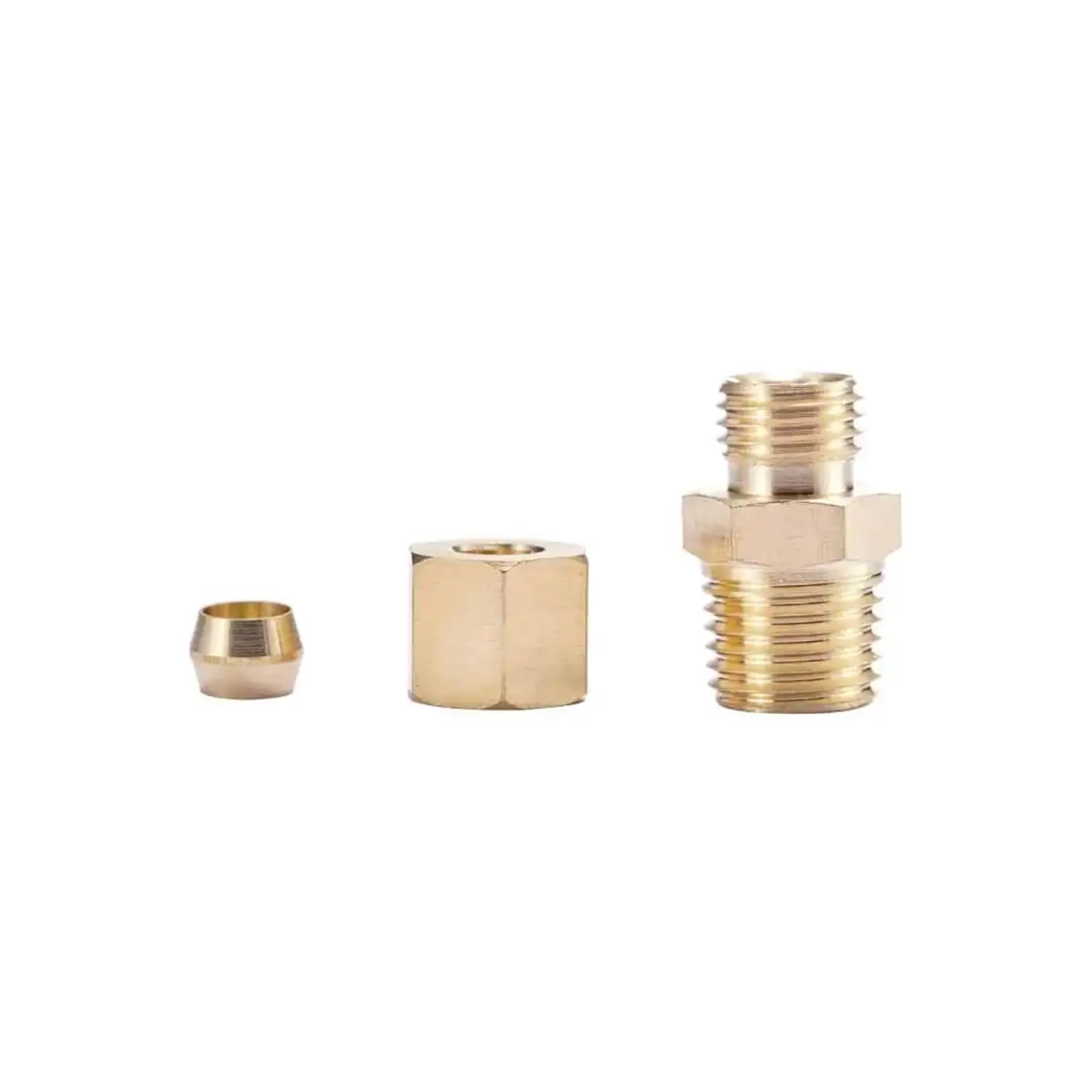 Accesorio de Conector de compresión de latón de 1/4" de diámetro Exterior x 1/8" NPT Macho(Pack of 1000)