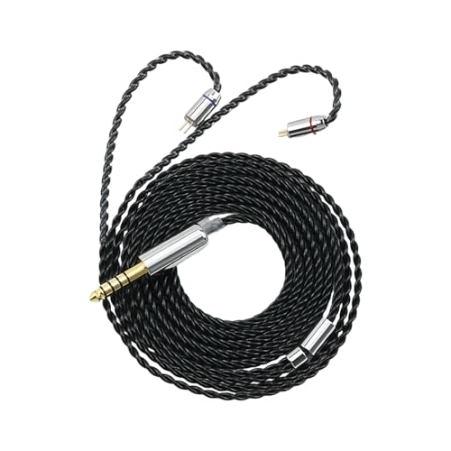 WATERBELINE 4 Stränge, schwarz, monokristallin, verkupfert, versilbert, Hörkabel, HiFi-Sound, Anti-Interferenzen, Hörkabel